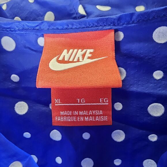 Rare XL Nike Glanz Jacket Windbreaker Windrunner Blue Dots Lightweight Workout - Picture 3 of 10